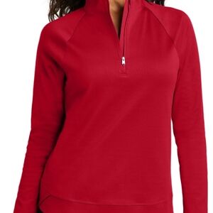 Dale of Norway Red Merino Wool Silk Quarter Zip Sweater Flawed M Women's  Flawed